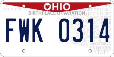 OH license plate FWK0314