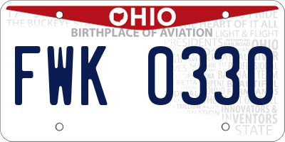 OH license plate FWK0330