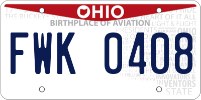 OH license plate FWK0408