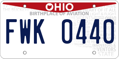 OH license plate FWK0440