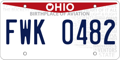 OH license plate FWK0482
