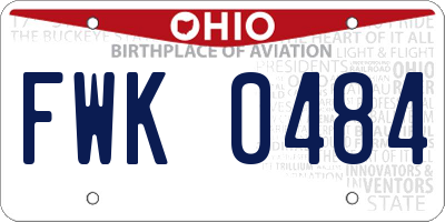 OH license plate FWK0484