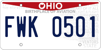 OH license plate FWK0501