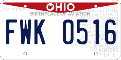 OH license plate FWK0516