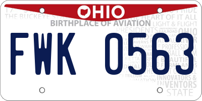 OH license plate FWK0563