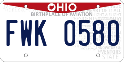 OH license plate FWK0580