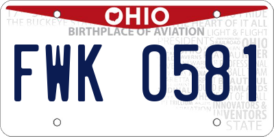 OH license plate FWK0581