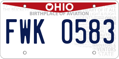 OH license plate FWK0583