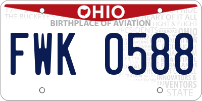 OH license plate FWK0588