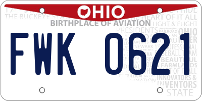 OH license plate FWK0621