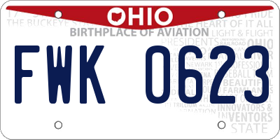 OH license plate FWK0623