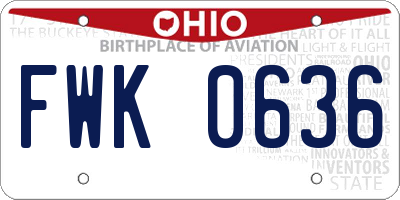 OH license plate FWK0636