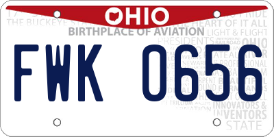 OH license plate FWK0656