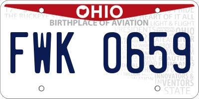 OH license plate FWK0659