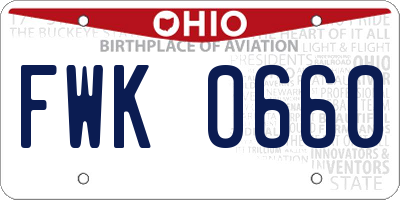 OH license plate FWK0660