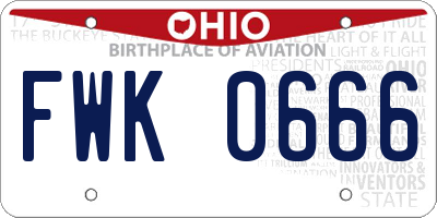OH license plate FWK0666
