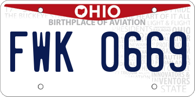 OH license plate FWK0669