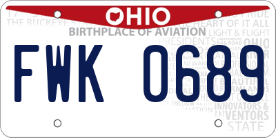 OH license plate FWK0689