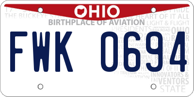 OH license plate FWK0694