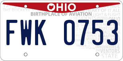 OH license plate FWK0753