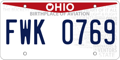 OH license plate FWK0769