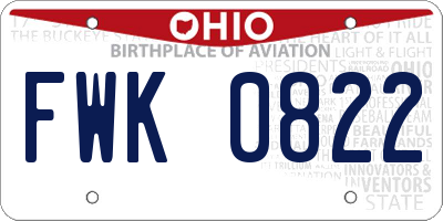 OH license plate FWK0822