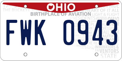 OH license plate FWK0943