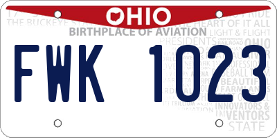 OH license plate FWK1023