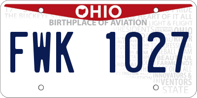 OH license plate FWK1027