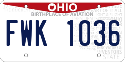 OH license plate FWK1036