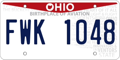 OH license plate FWK1048