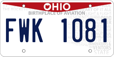 OH license plate FWK1081