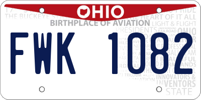 OH license plate FWK1082