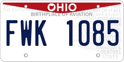 OH license plate FWK1085