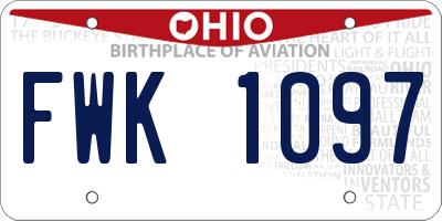 OH license plate FWK1097