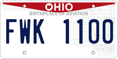 OH license plate FWK1100