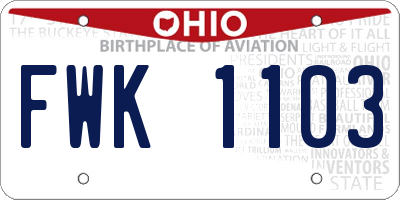 OH license plate FWK1103