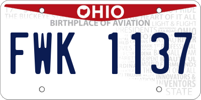 OH license plate FWK1137