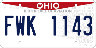 OH license plate FWK1143