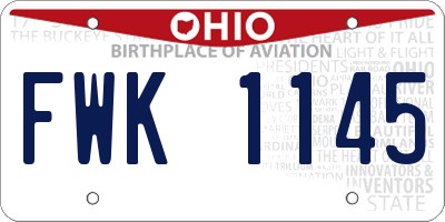 OH license plate FWK1145