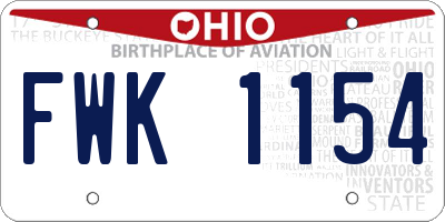 OH license plate FWK1154