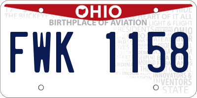OH license plate FWK1158