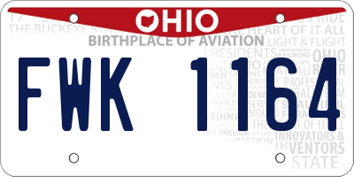 OH license plate FWK1164