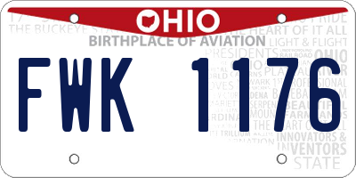 OH license plate FWK1176