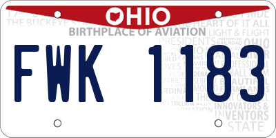OH license plate FWK1183