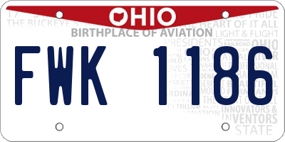 OH license plate FWK1186