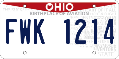 OH license plate FWK1214