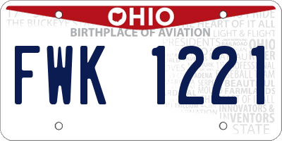 OH license plate FWK1221