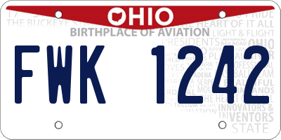 OH license plate FWK1242