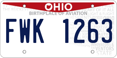 OH license plate FWK1263